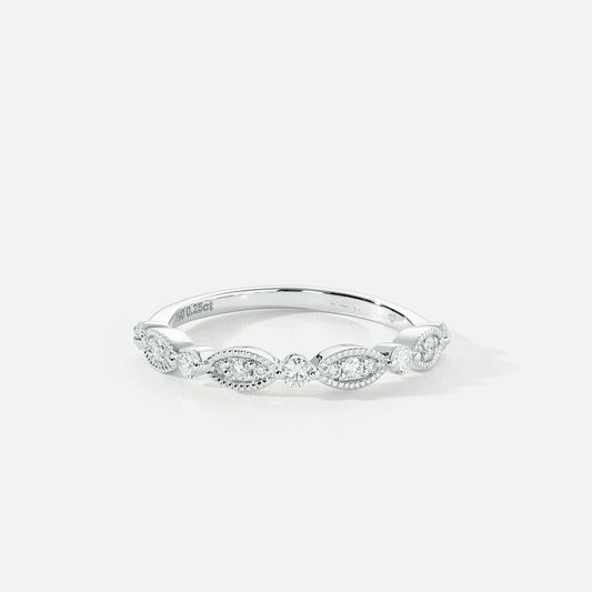 Florence Geometric White Gold Band