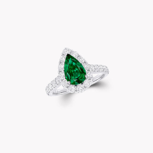 Pear Emerald Ring