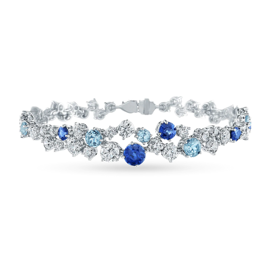 Sparkling Multi-Gemstone Cluster Bracelet