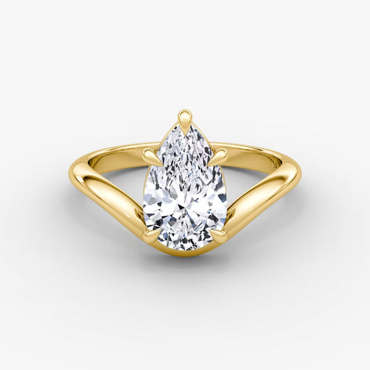 Pear Solitaire Ring