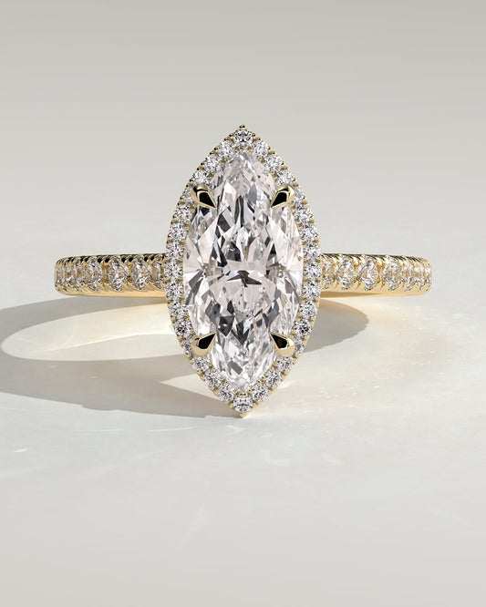 Marquise Cut Halo Pave Ring