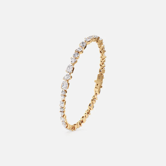 Yellow Gold Diamond Station Bracelet