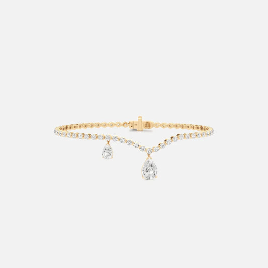 Yellow Gold Charm Drop Bracelet