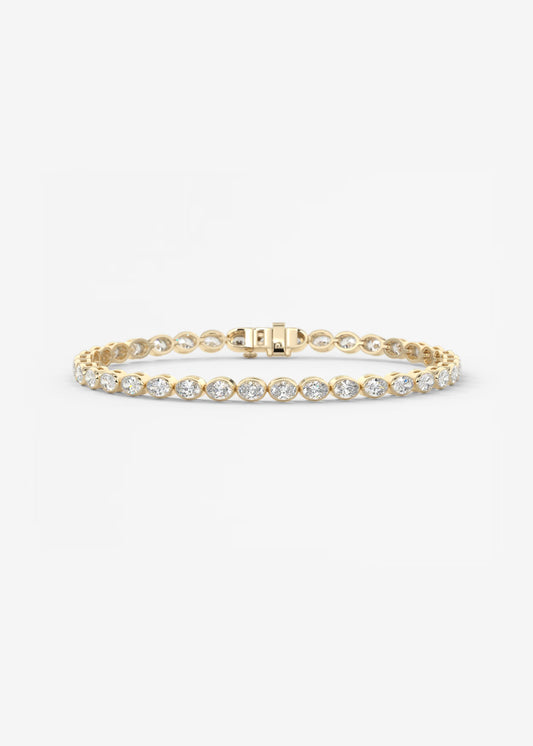 Oval Yellow Sapphire Line Bracelet