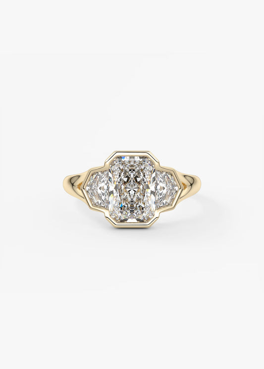 Architectural Multi-Stone Bezel Ring