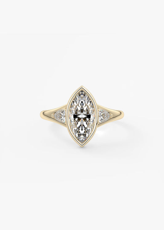 Marquise Three-Stone Bezel Ring