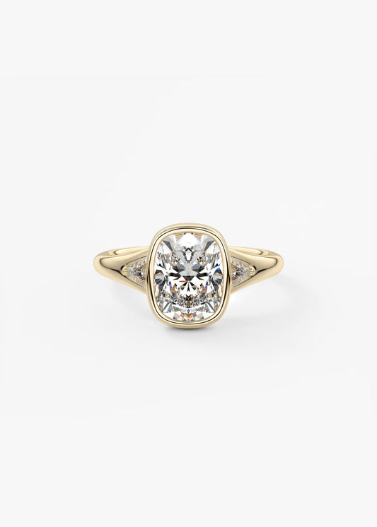 Cushion Bezel Ring with Accents