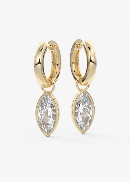 Yellow Sapphire Marquise Hoop
