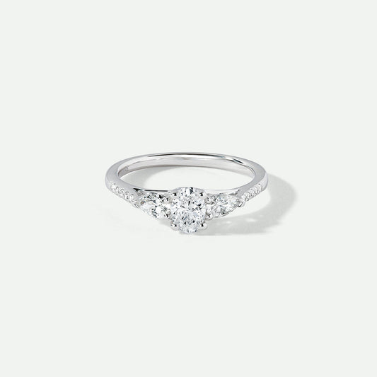 Alissa Three-Stone White Gold Ring