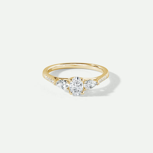 Alissa Yellow Gold Sidestone Ring