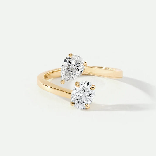 Round & Round Toi et Moi Gold Ring