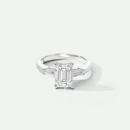 Emerald Cut Baguette Three-Stone Ring