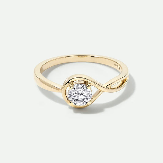 Crossover Bezel Sidestone Ring