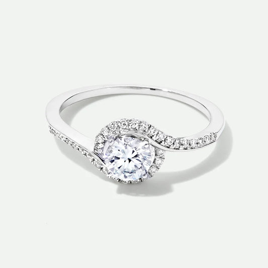 Spiral Crossover Halo Ring