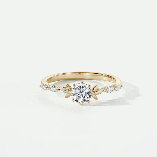 Designer Geometric Sidestone Ring