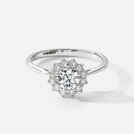 Lillian Floral Cluster Halo Ring