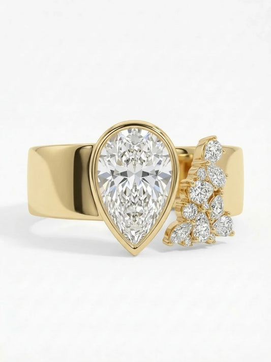Pear Cut Cocktail Ring
