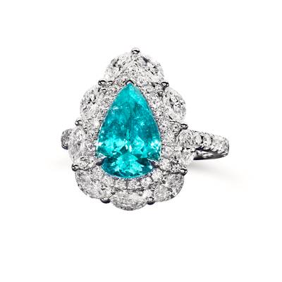 Paraíba Tourmaline Halo Ring