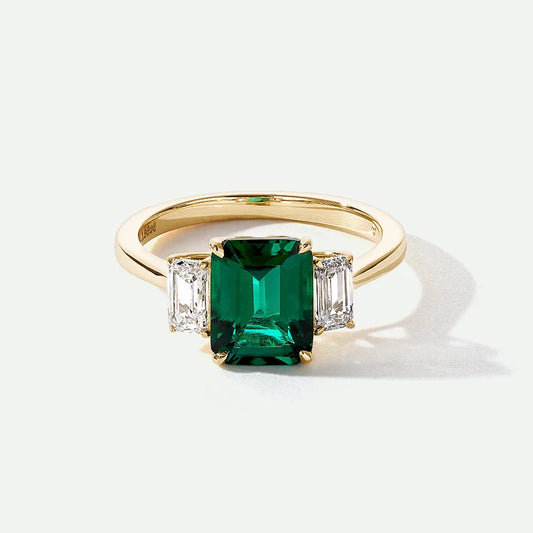 Murphy Green Gemstone Three-Stone Ring