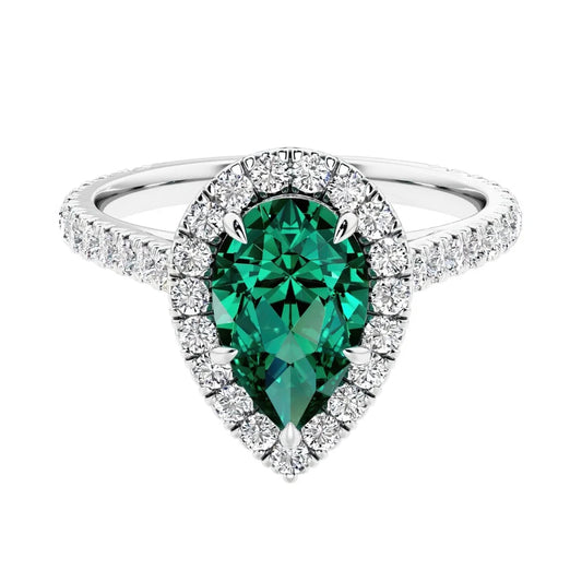 Emerald Halo Ring