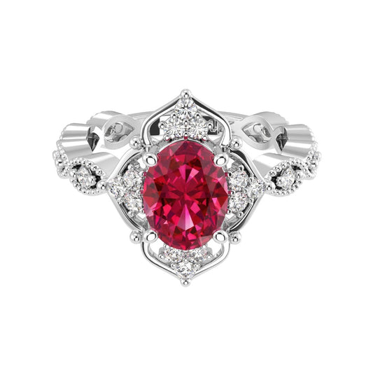 Classic Ruby Halo Ring