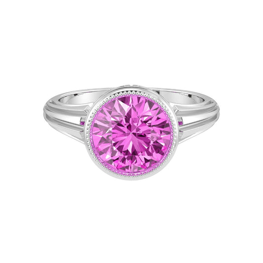 Pink Sapphire Halo Ring