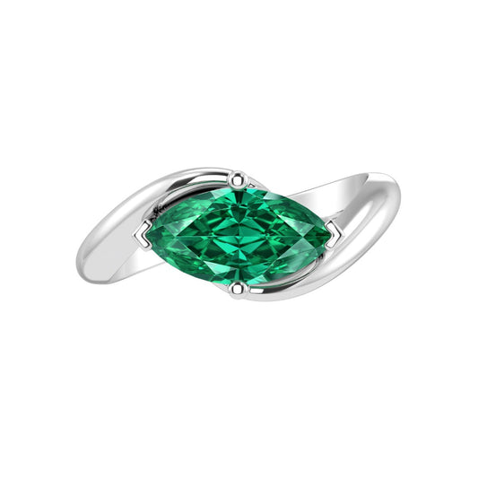Modern Emerald Bypass Ring