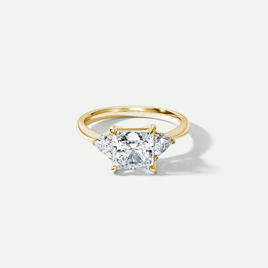 Trapezoid Side Stone Gold Ring