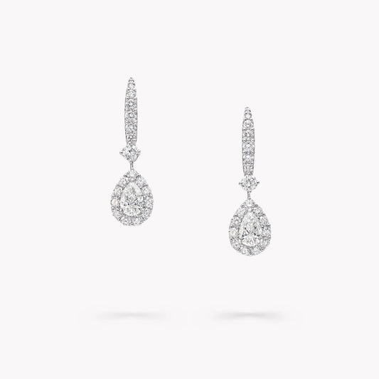 Pear Diamond Drop Earrings