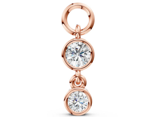 Rose Gold Round Diamond Charm