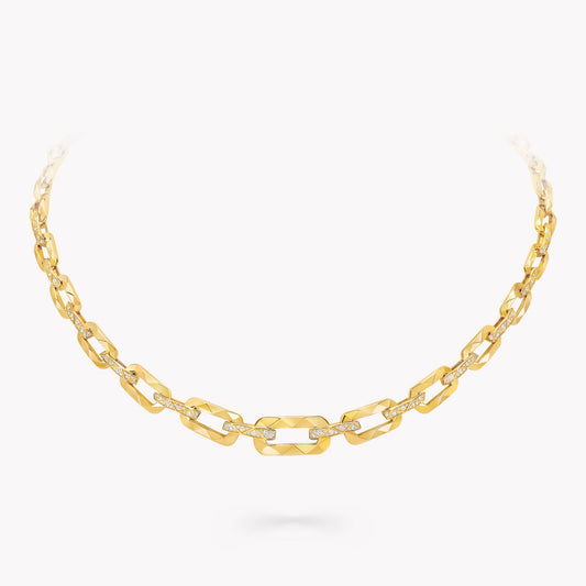 Geometric Gold Link Necklace