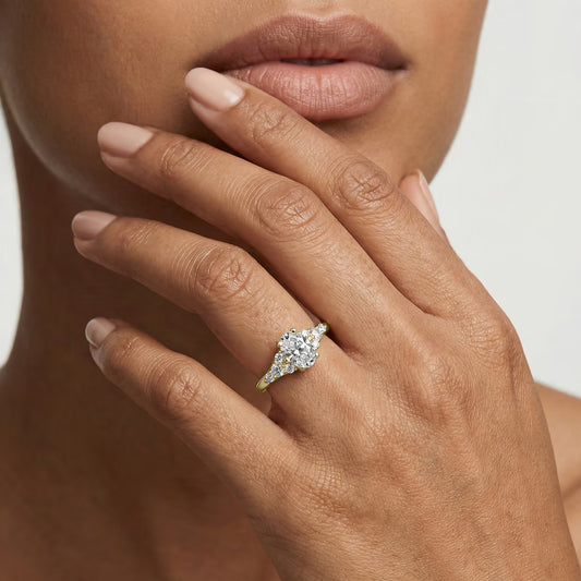 Amira Sidestone Yellow Gold Ring