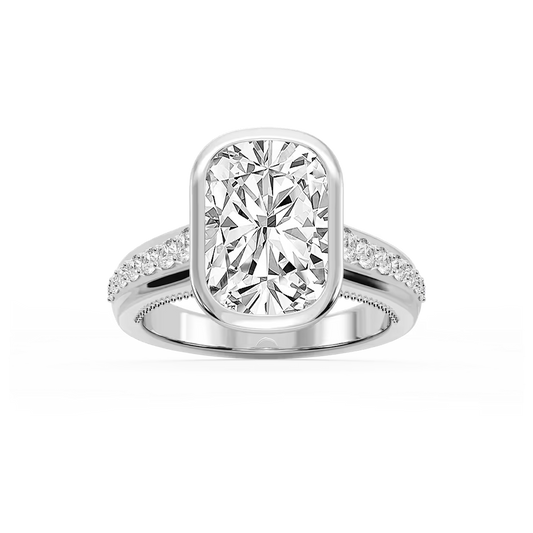 Ellen Cushion Bezel Pavé Ring
